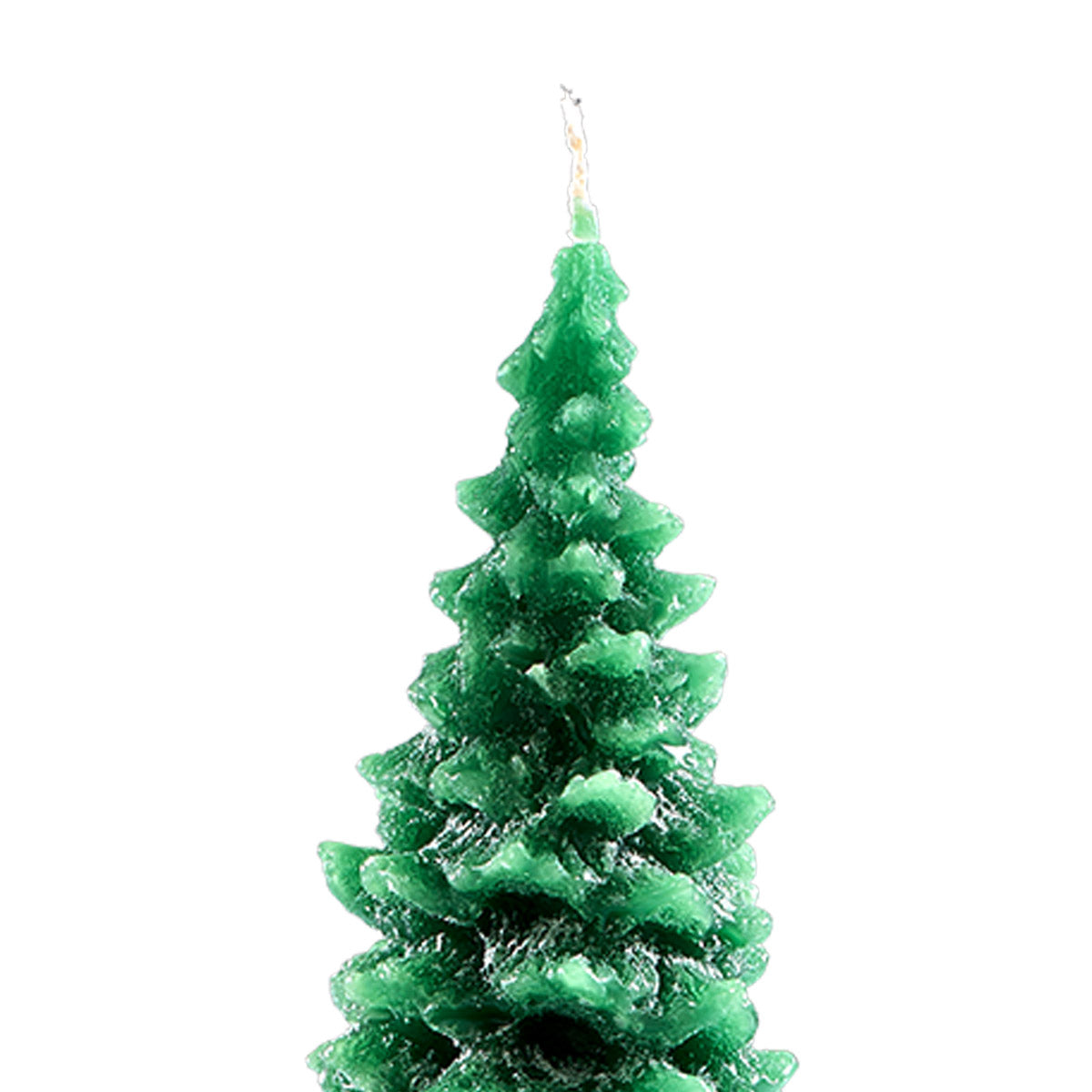 Green Christmas Tree Recycled Wax Candle -L