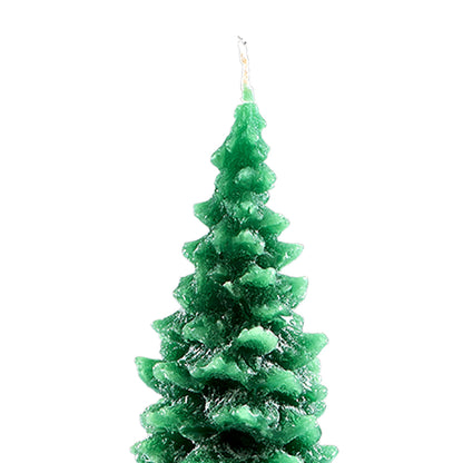 Green Christmas Tree Recycled Wax Candle -L