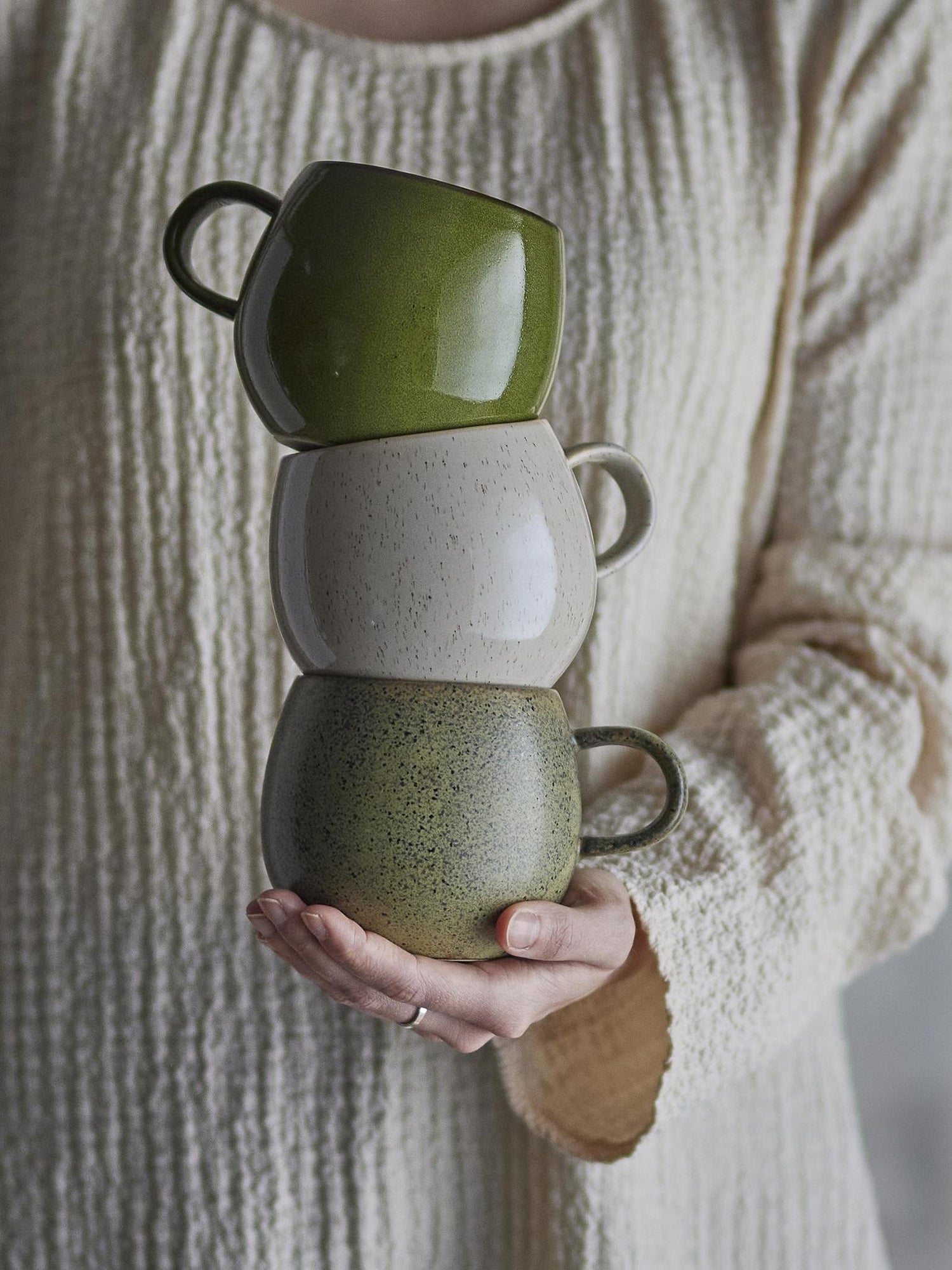 Addison Mug - Green - Stoneware Set