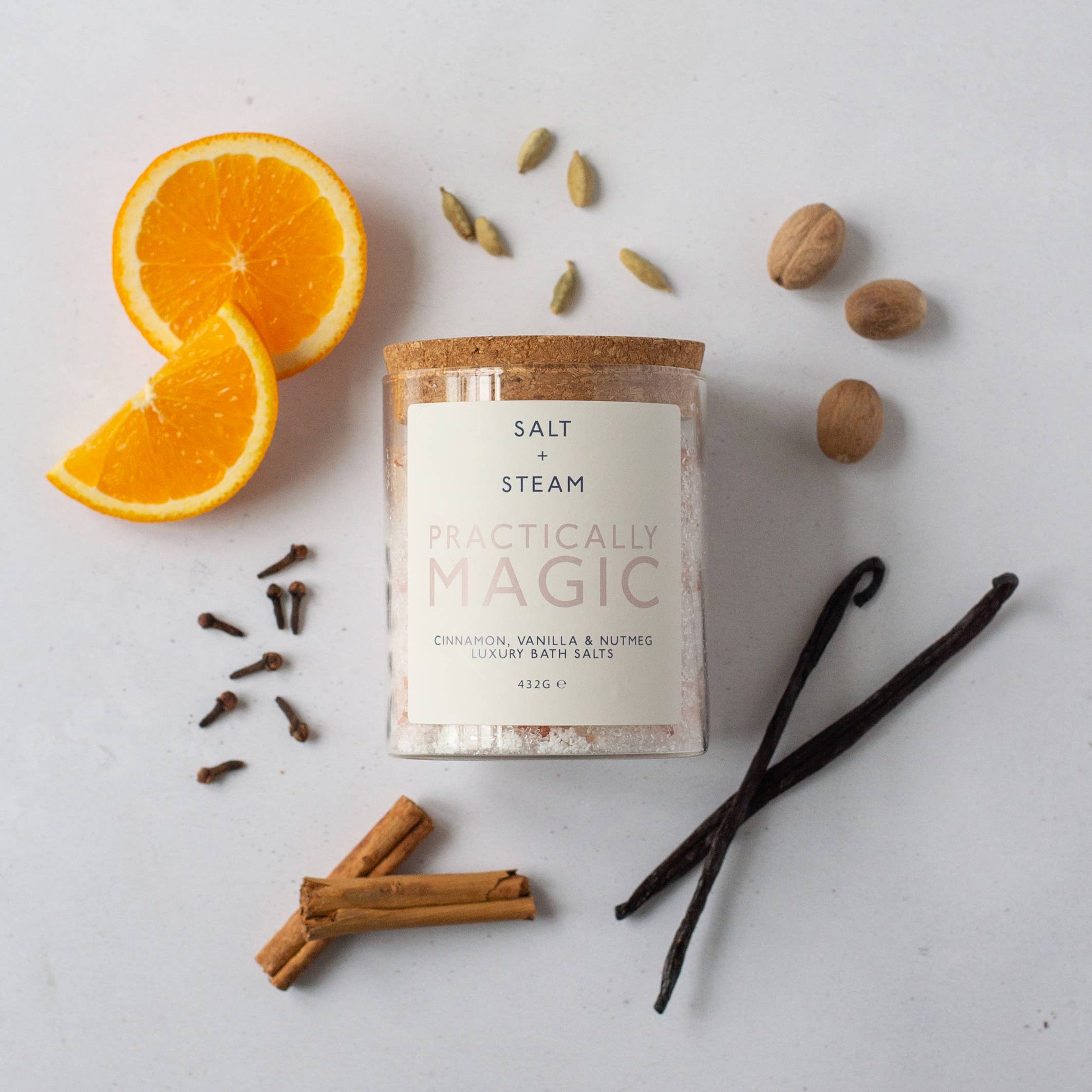 Practically Magic - Cinnamon &amp; Vanilla Bath Salts 80g &amp; 432g