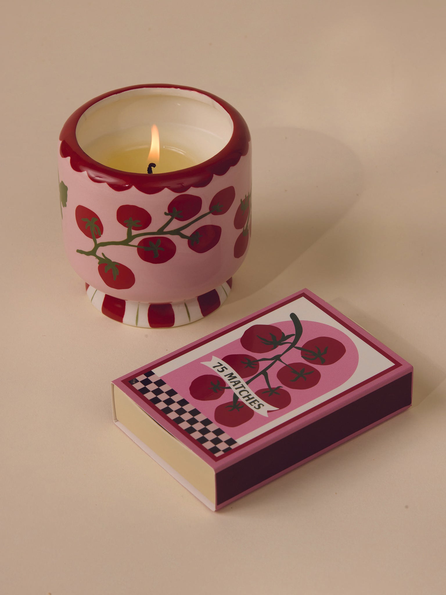 Adopo 8oz/226g Tomato Vine Ceramic Candle - Heirloom Tomato