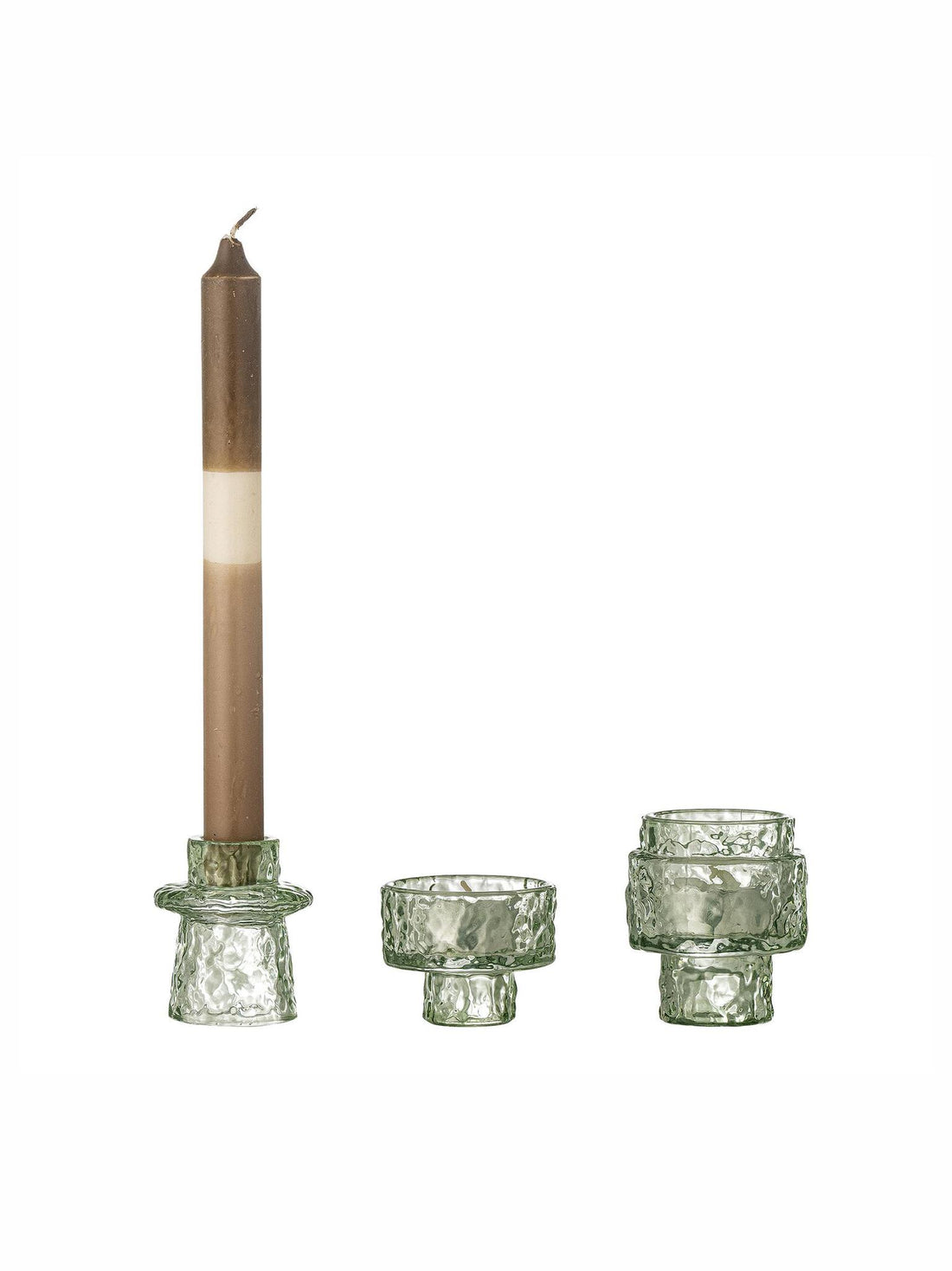 Delphia Candle Holder - Green - Glass