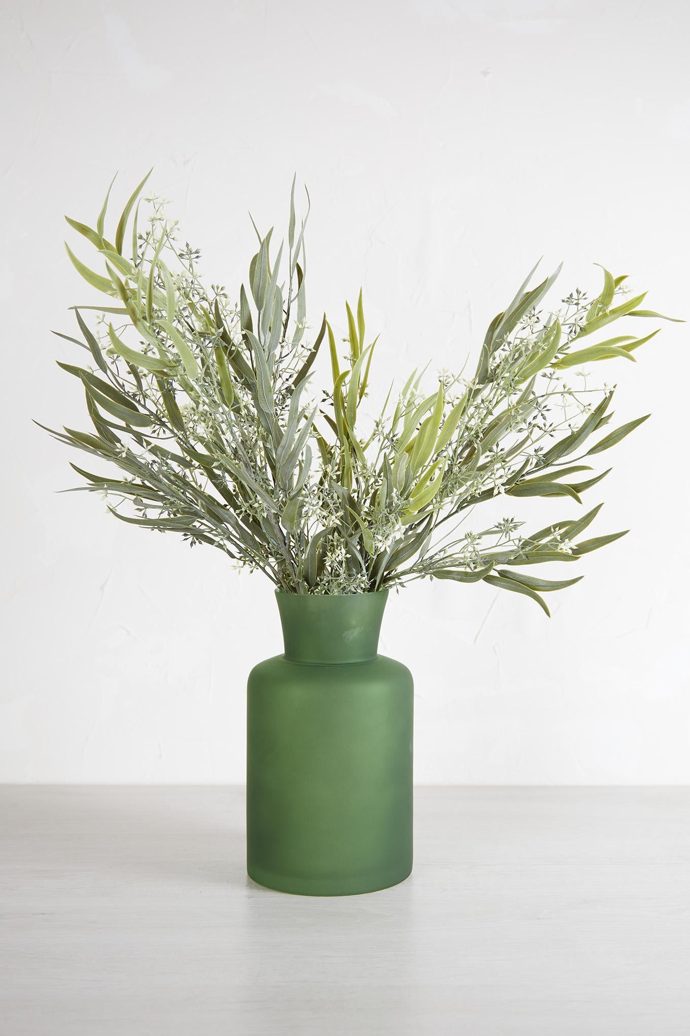 Smokey Green Glass Vase