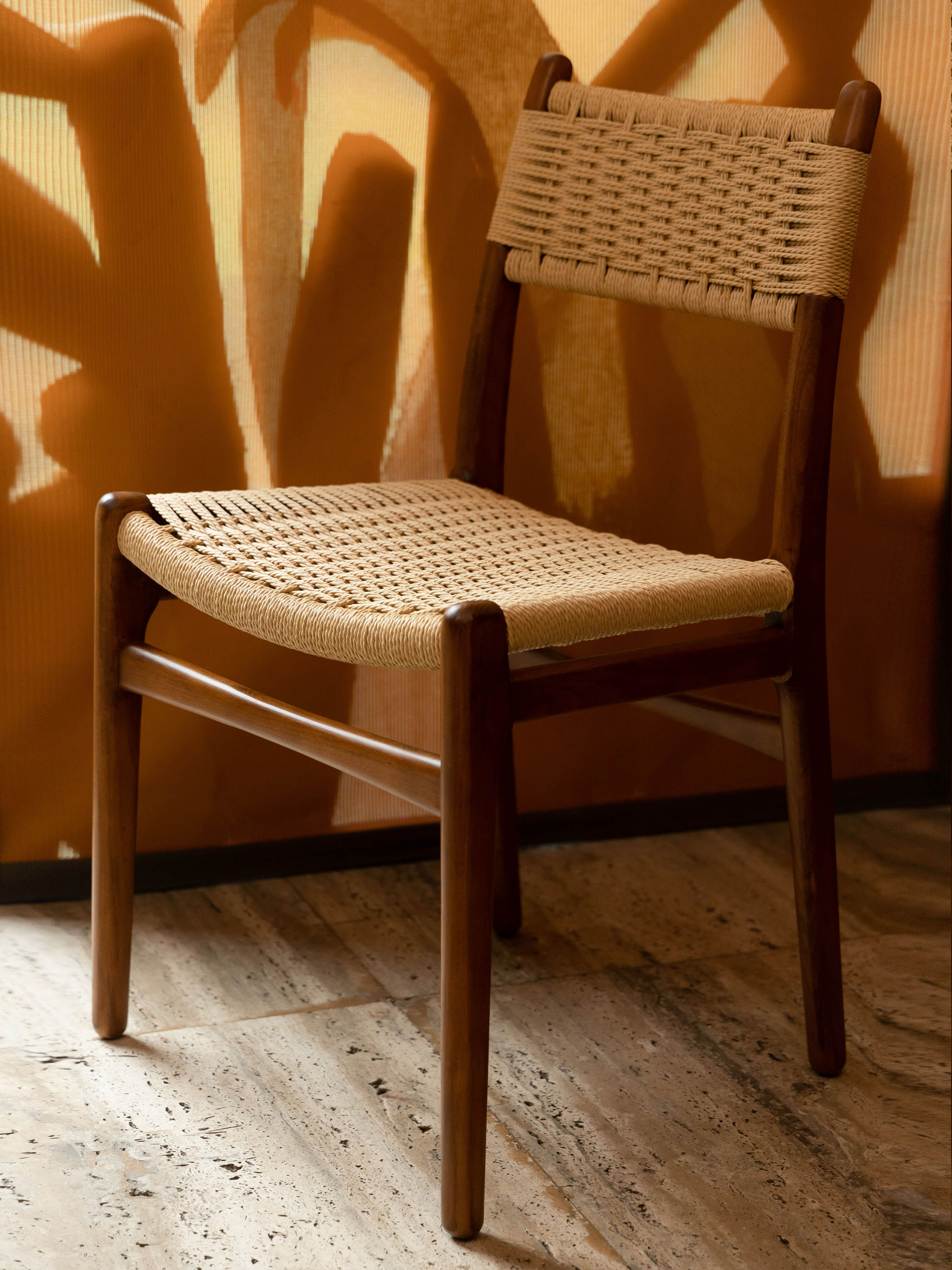 Cecile Beechwood &amp; Woven Rope Chair