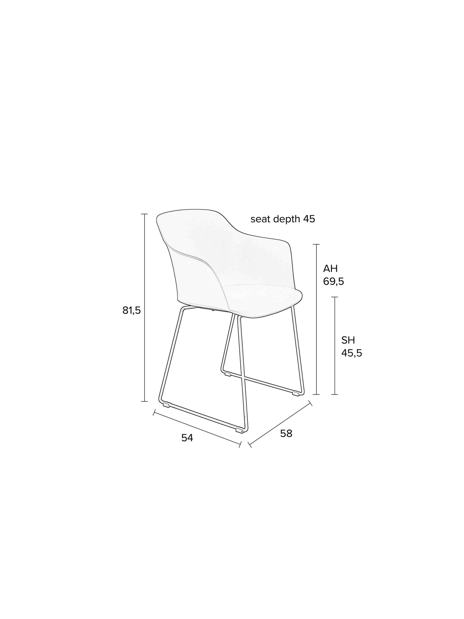 Twisted Dining Chair (set of 2) - 4 Colour options