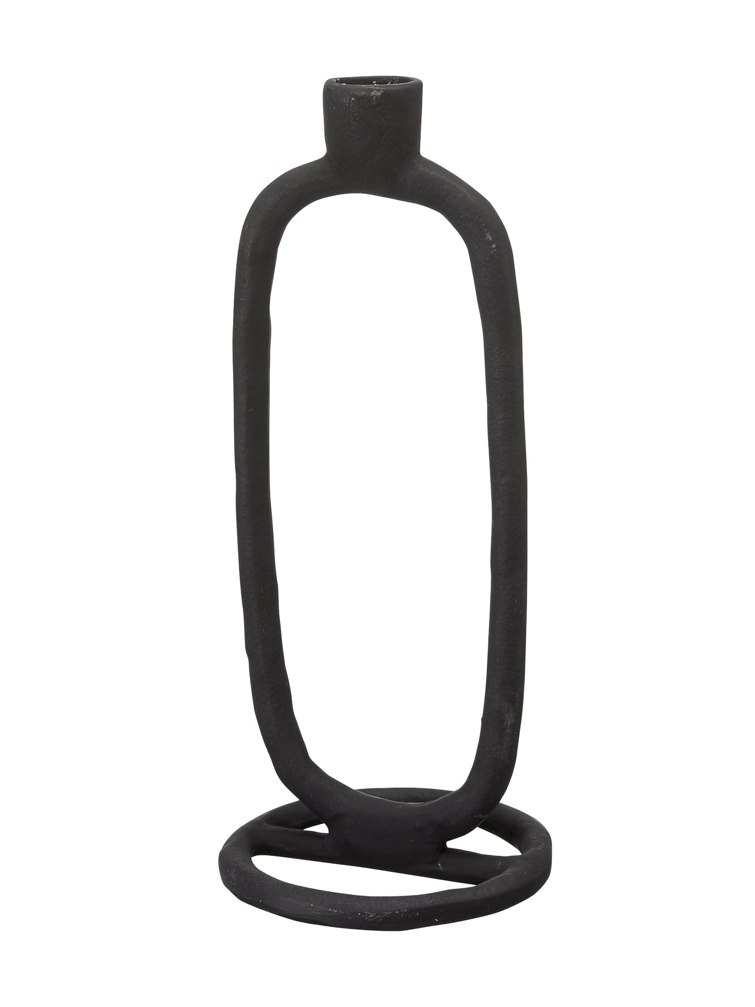 Naira Tall Matt Black Candle Holder