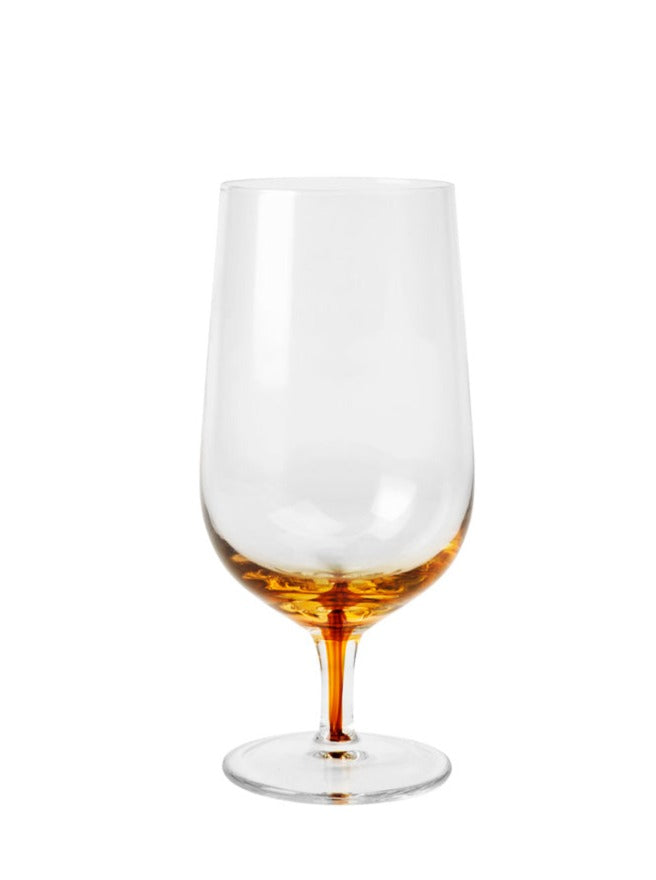 Amber Mouthblown Beer Glass