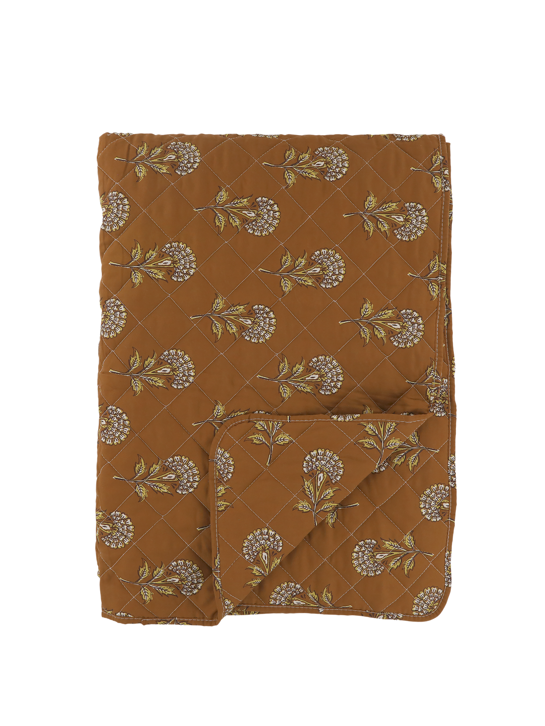 Terracotta Flower Print Quilt