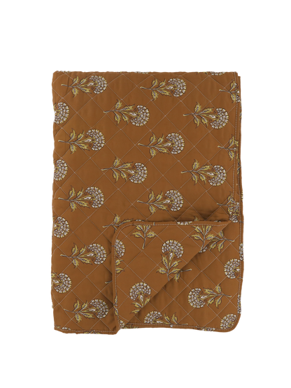 Terracotta Flower Print Quilt