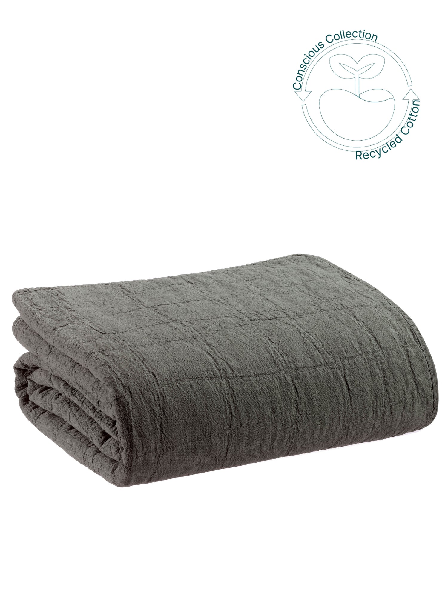 Titou Recycled Plaid Throw - Carbone