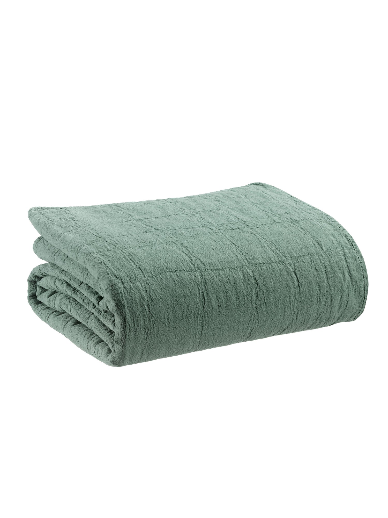 Titou Recycled Plaid Throw - Vert De Gris