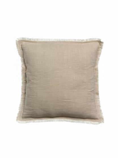 Laly Linen &amp; Cotton Plain Cushion in Lin - 45 x 45