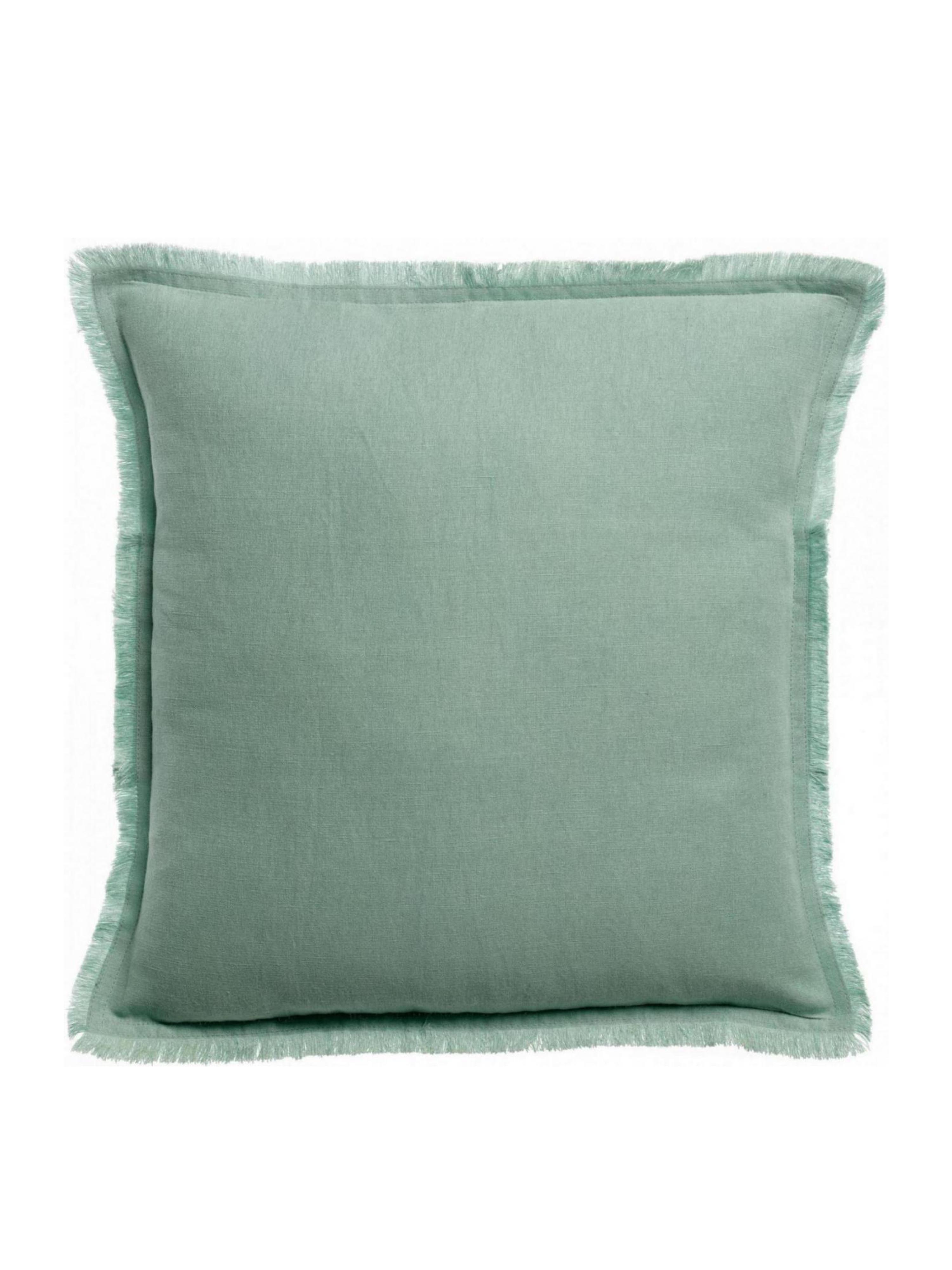 Laly Linen &amp; Cotton Plain Cushion in Opaline - 45x45cm