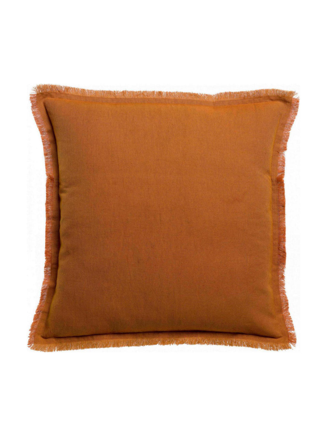 Laly Linen &amp; Cotton Plain Cushion in Copper - 45x45cm