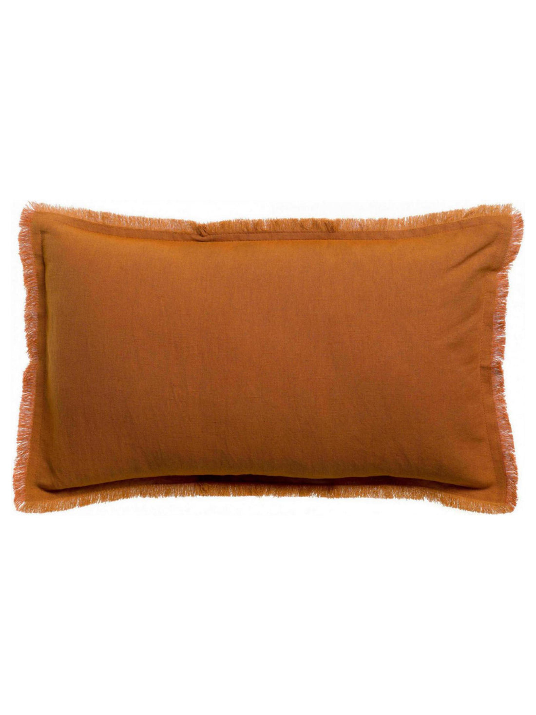 Laly Linen &amp; Cotton Plain Cushion in Copper - 30x50cm