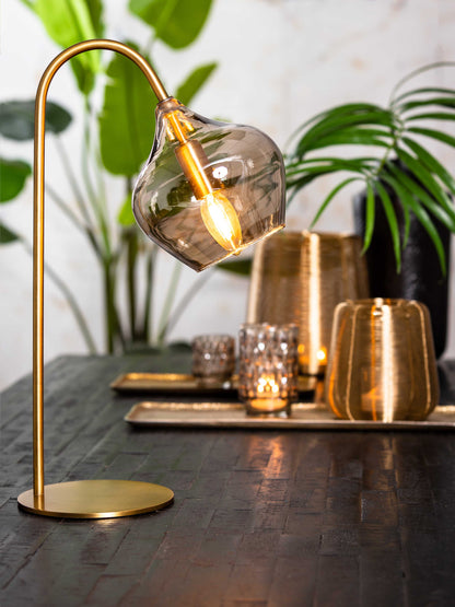 Rakel Table Lamp - Antique Bronze &amp; Smoked Glass