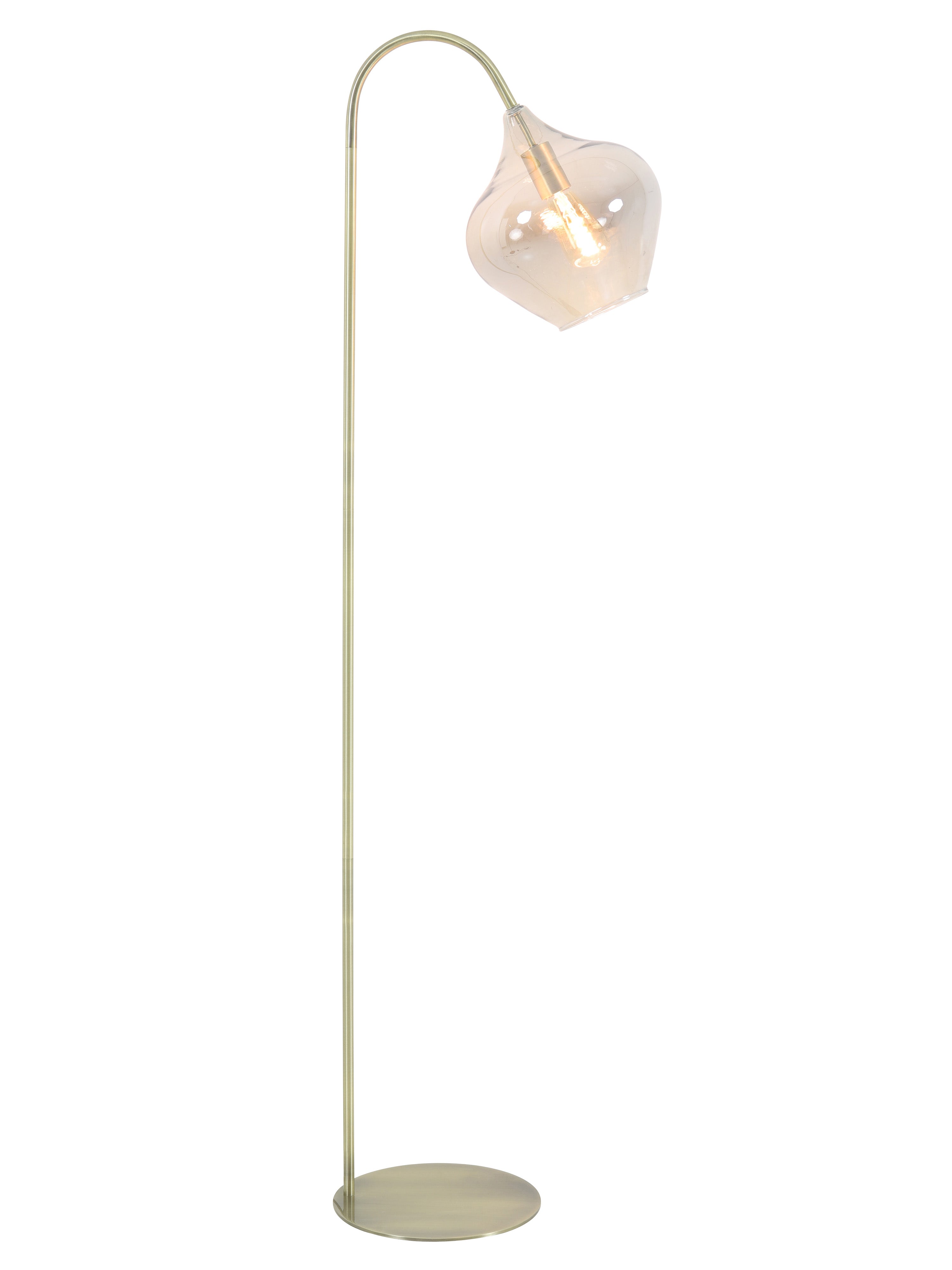 Rakel Floor Lamp - Antique Bronze &amp; Smoked Glass