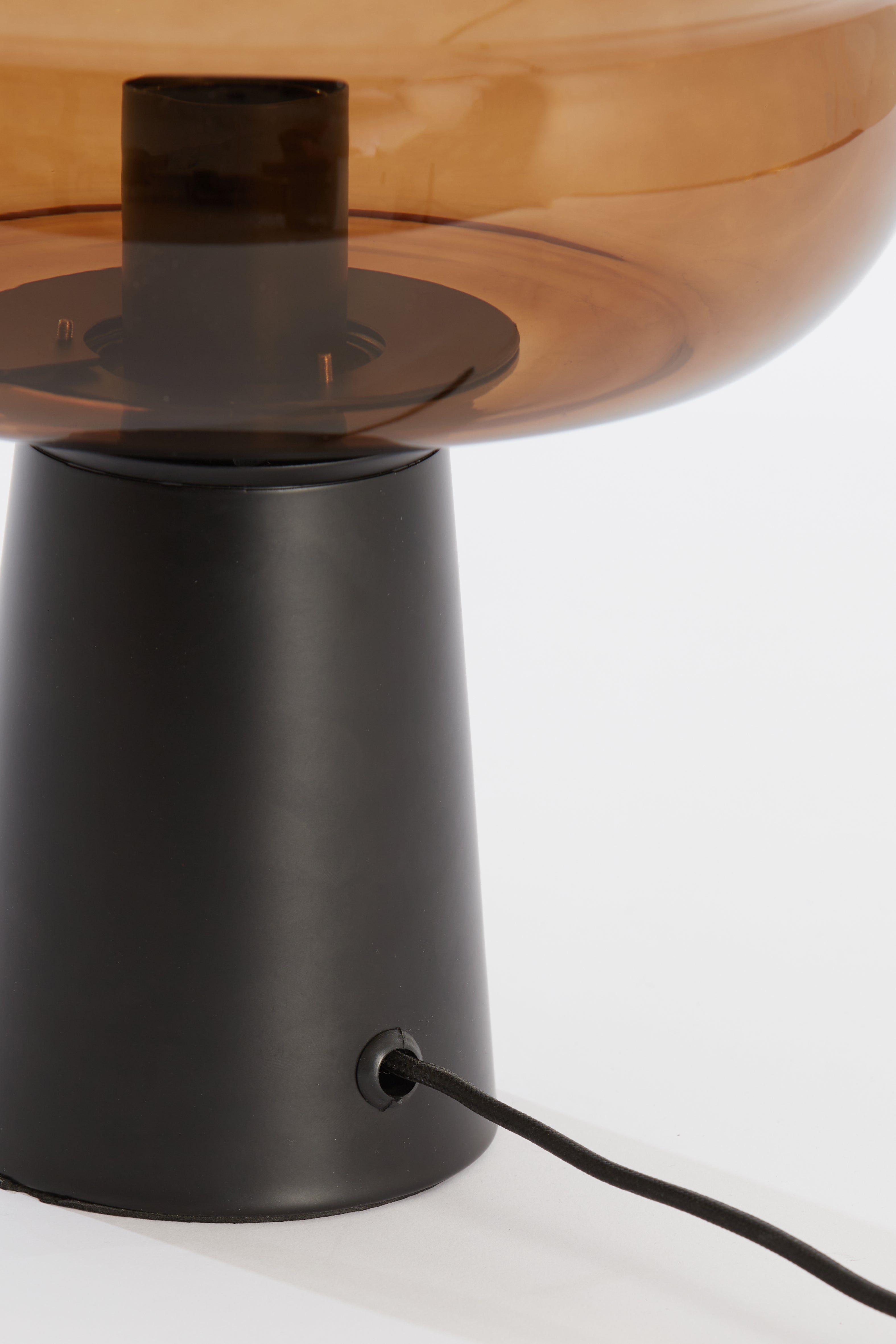 Misty Brown &amp; Black Glass Table Lamp