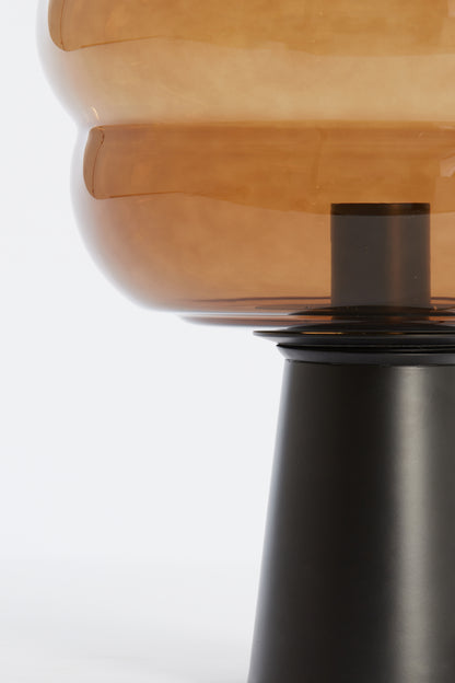 Misty Brown &amp; Black Glass Table Lamp