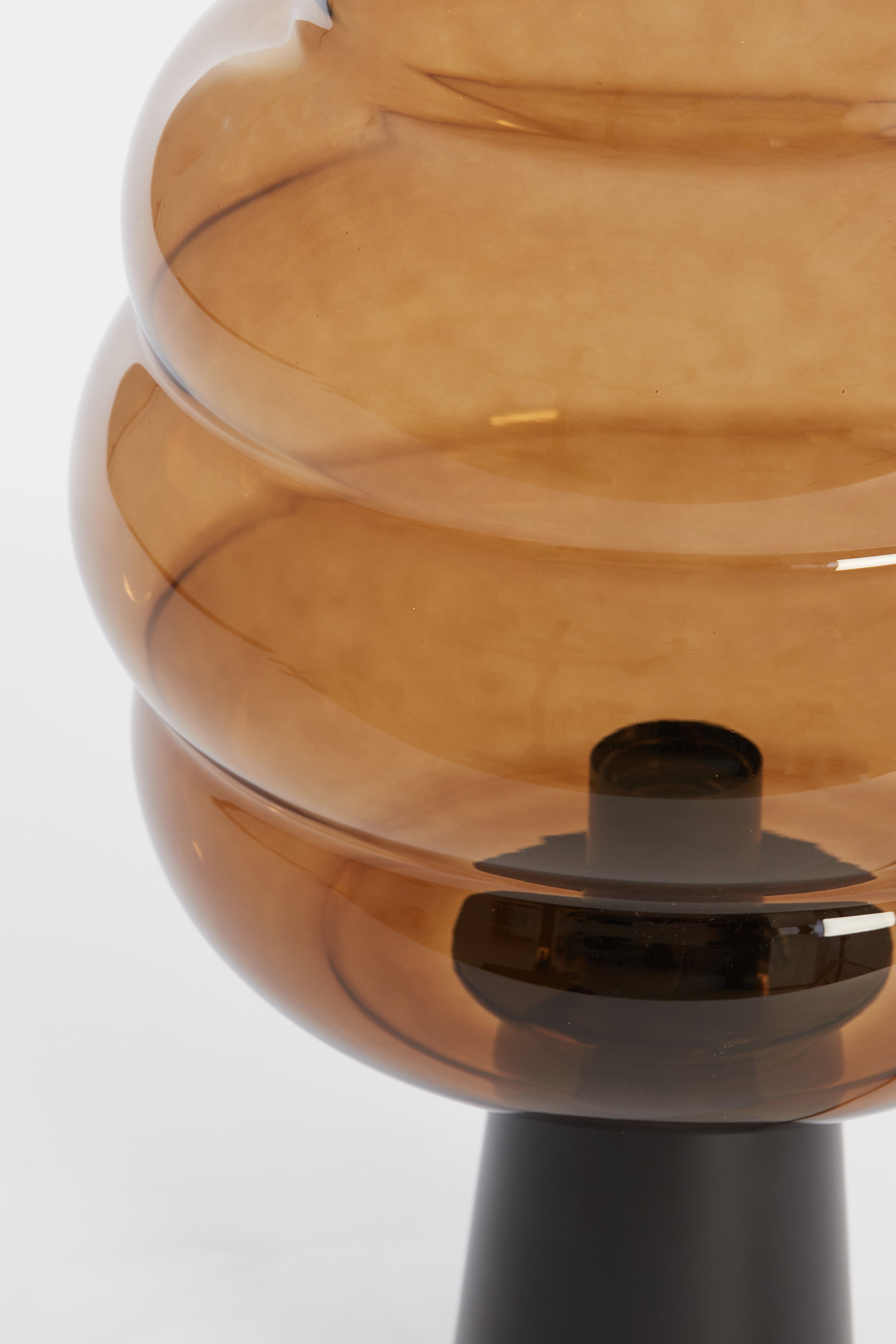 Misty Brown &amp; Black Glass Table Lamp