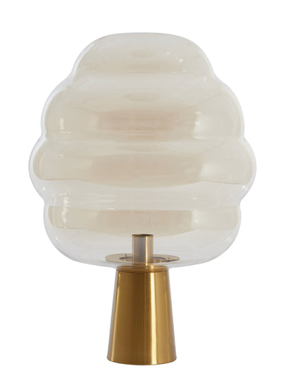 Misty Large Amber &amp; Gold Glass Table Lamp