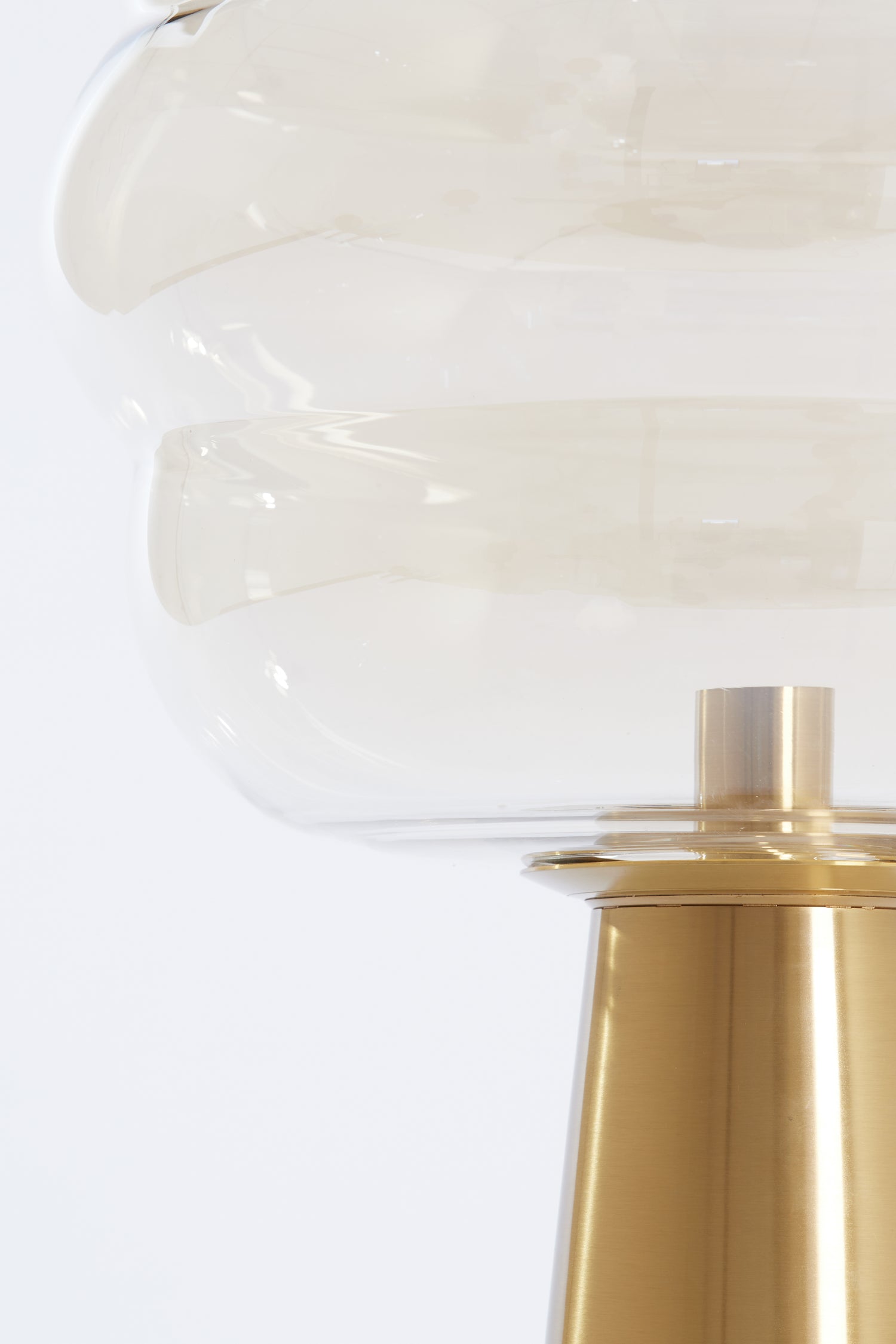 Misty Large Amber &amp; Gold Glass Table Lamp