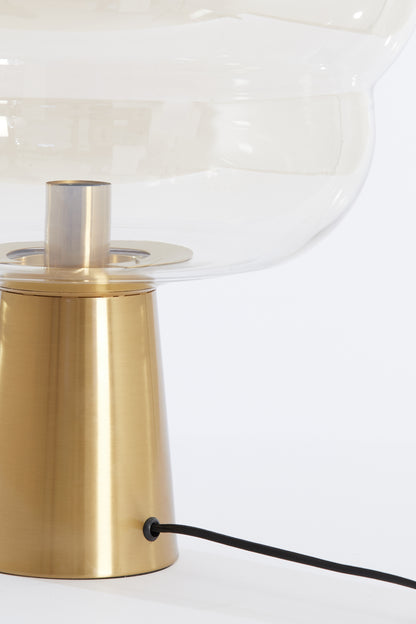 Misty Large Amber &amp; Gold Glass Table Lamp