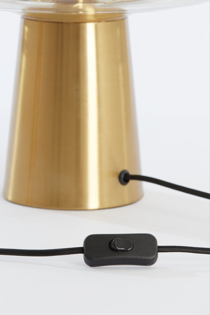 Misty Large Amber &amp; Gold Glass Table Lamp