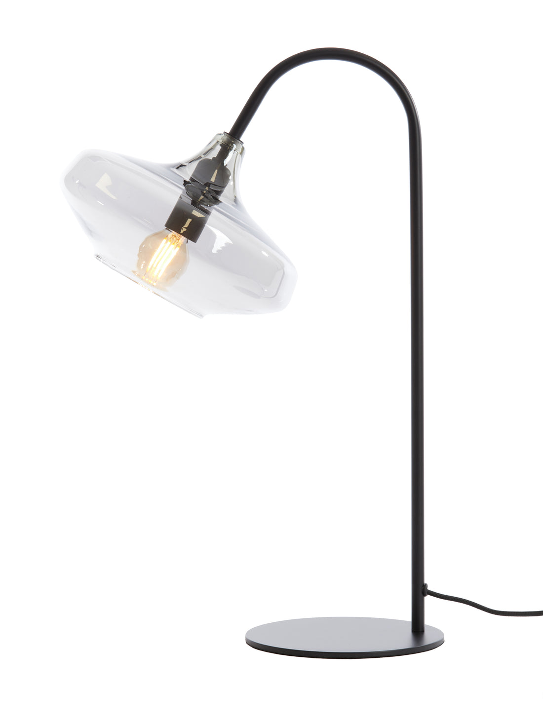 Solna Table Lamp - Matte Black &amp; Smoked Glass