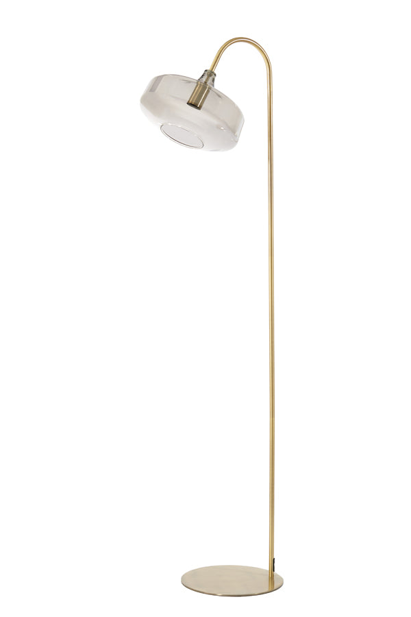 Solna Floor Lamp - Antique Bronze &amp; Smoked Glass