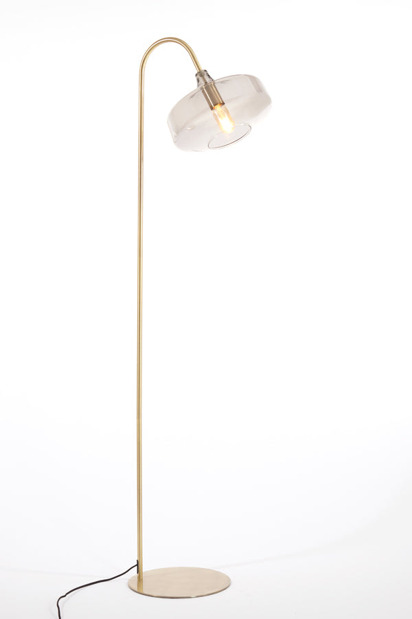 Solna Floor Lamp - Antique Bronze &amp; Smoked Glass