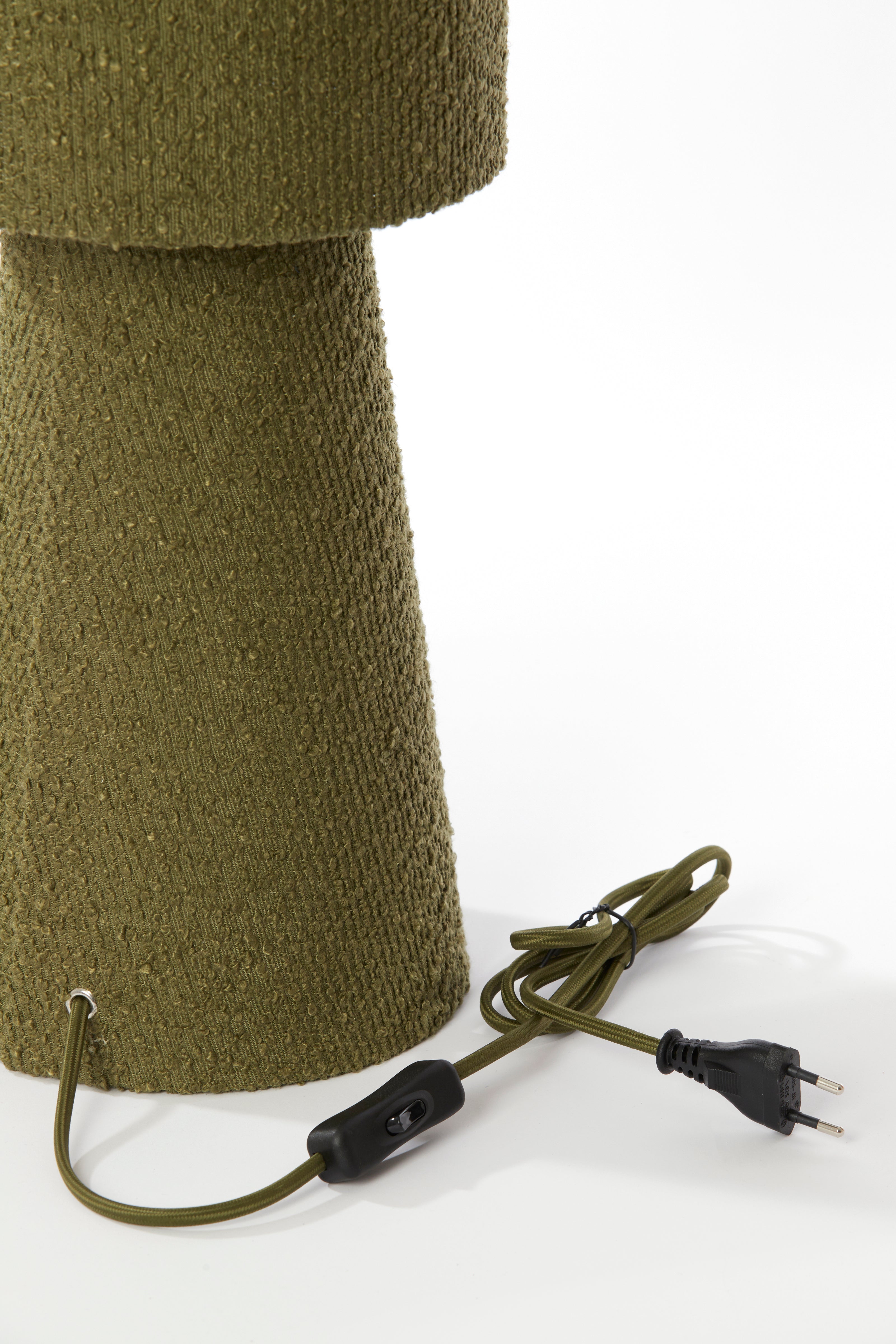 Catania Olive Green Bouclè Table Lamp