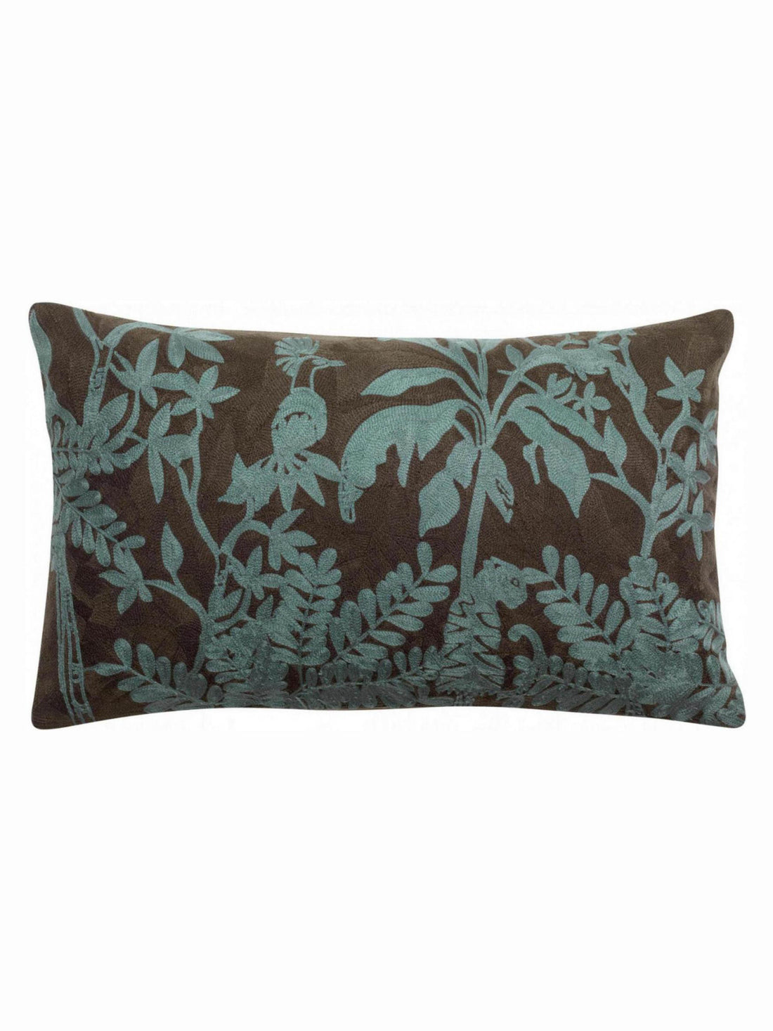 Raki Embroidered Cushion - 30x50cm - Carbone