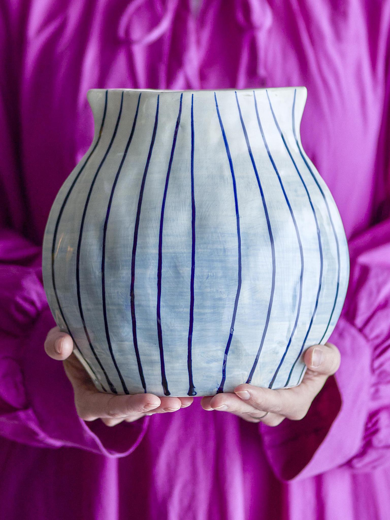 Esra Vase - Blue - Stoneware