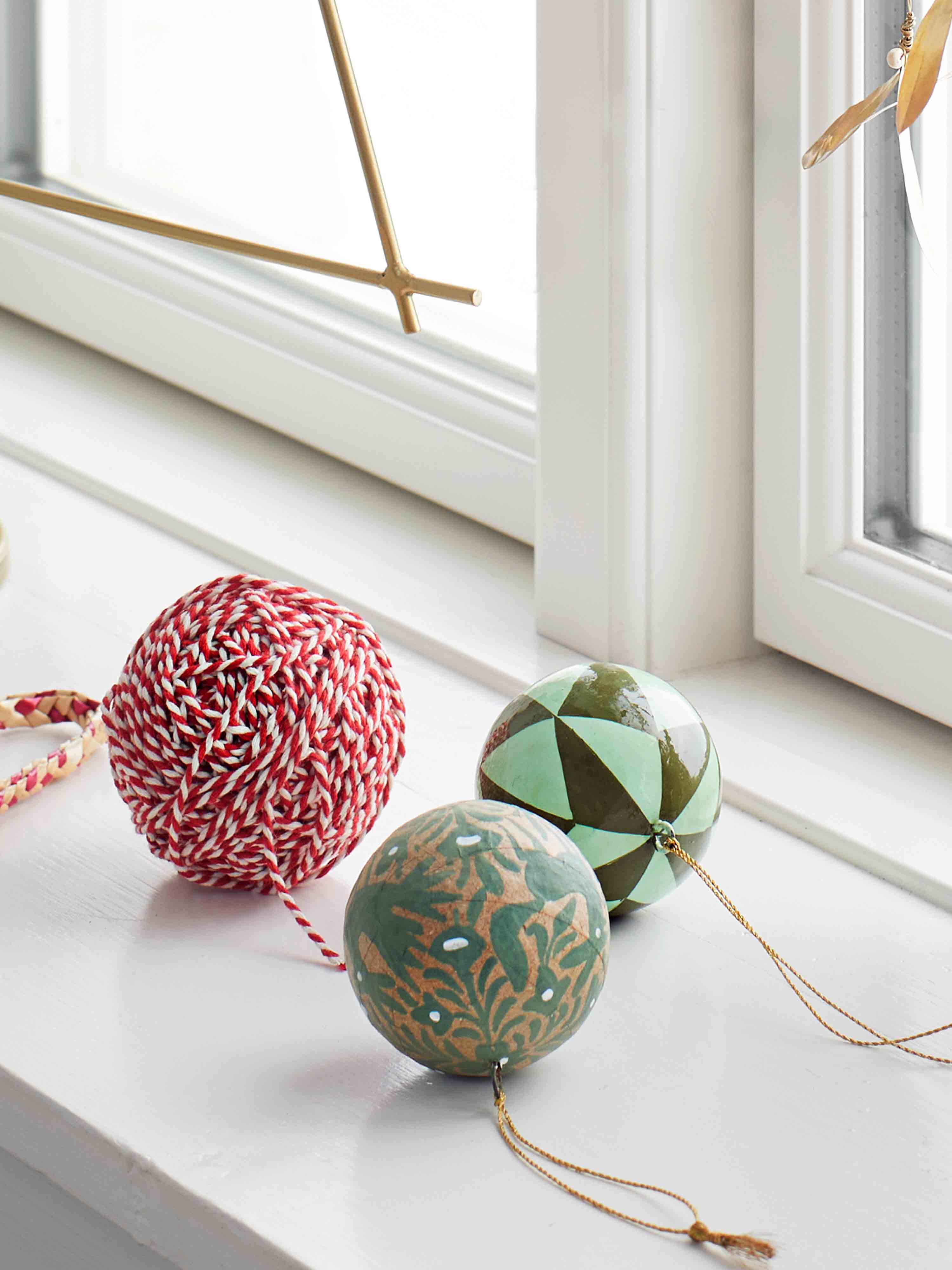 Handmade Paper Mache Ball Decoration - 2 colours Available