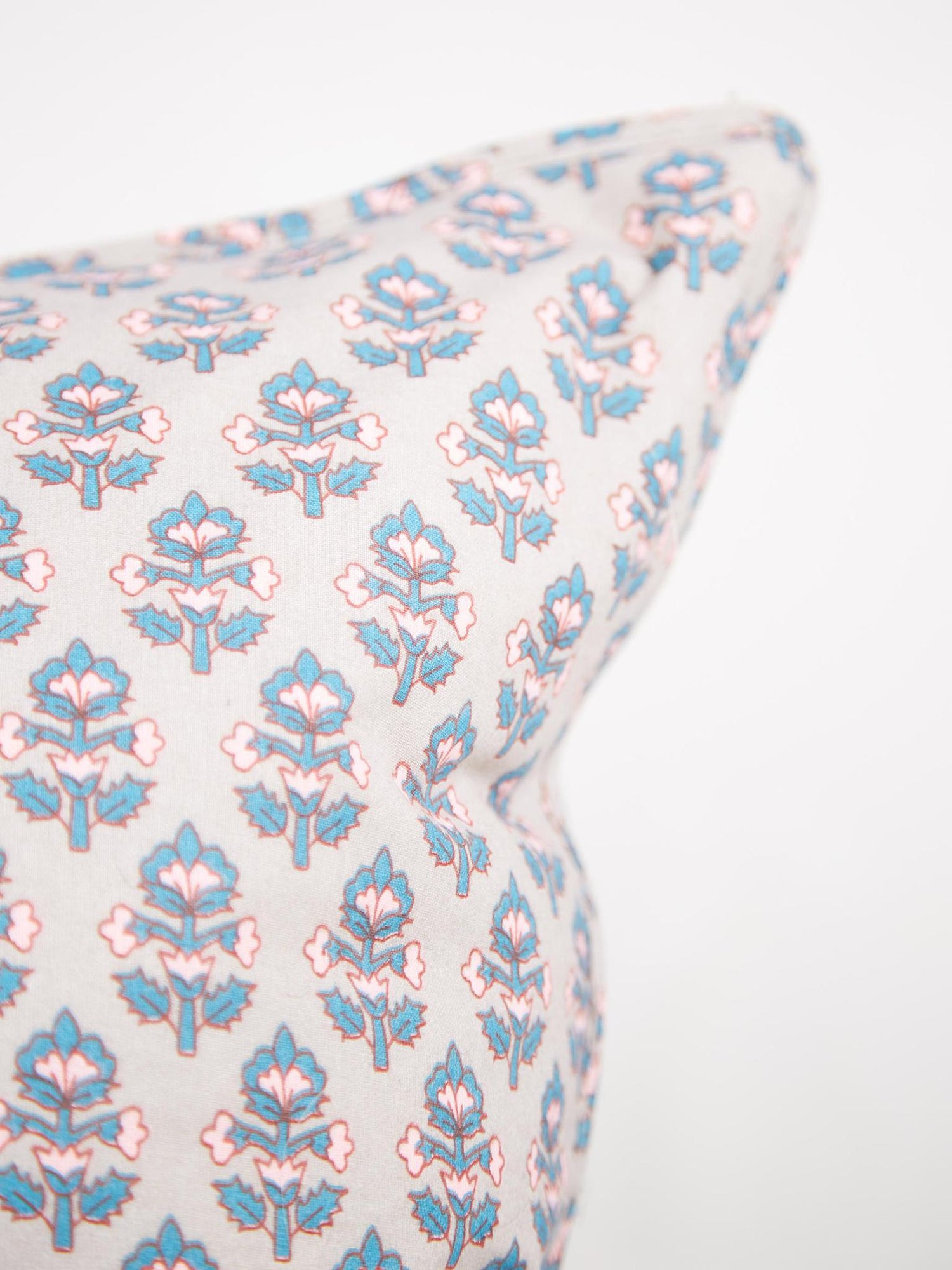 Taupe, Aqua &amp; Pink Printed Cushion