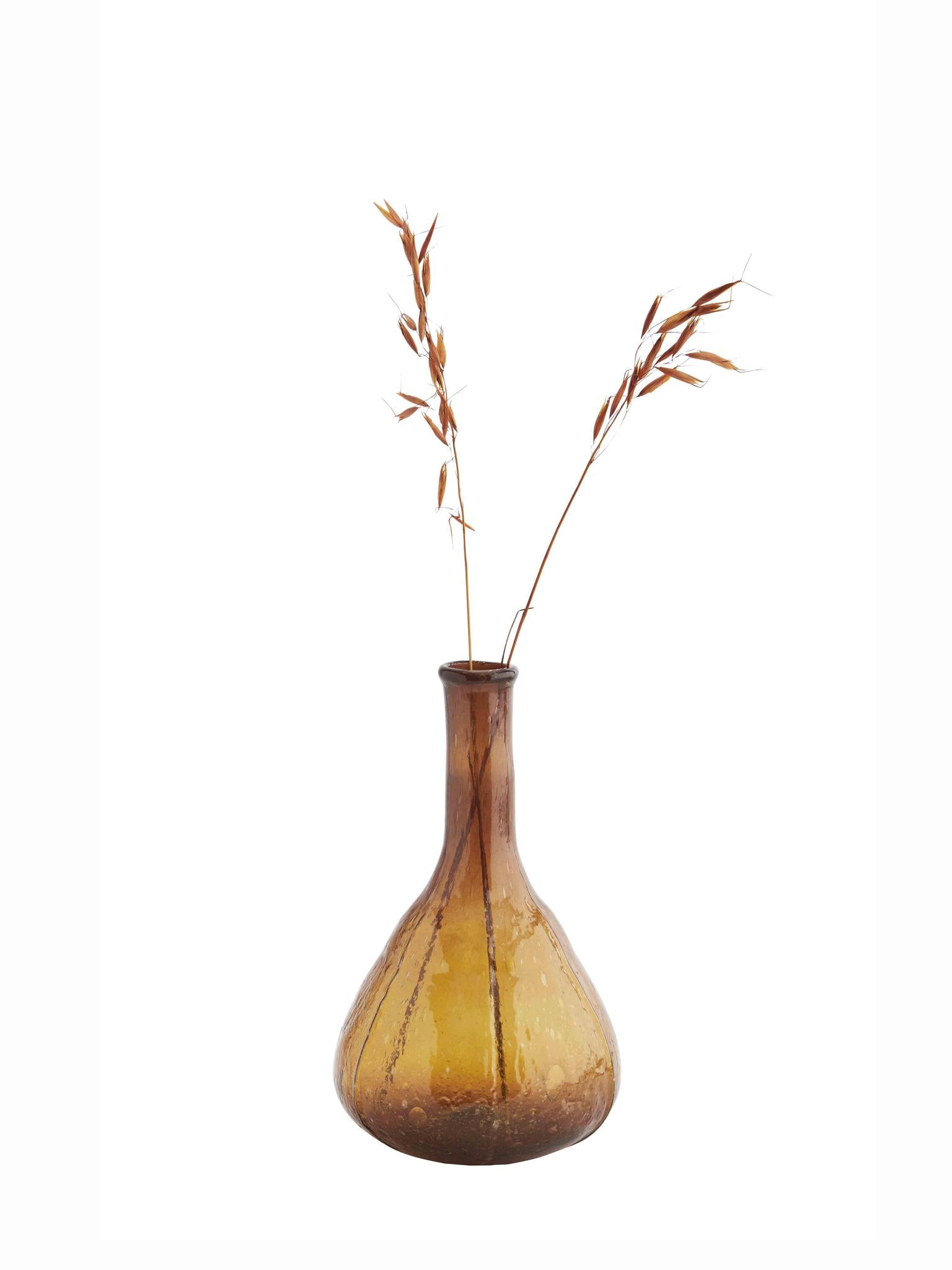 Recycled amber Glass Vase