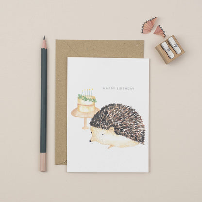 Hedgehog Happy Birthday Greetings Card