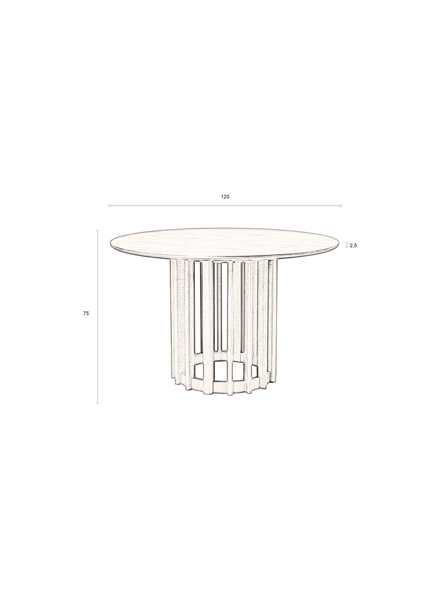 Barlet Dining Table Round 120cm - 2 Colours Available