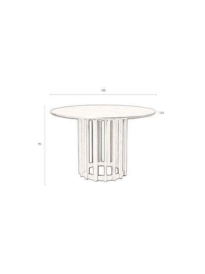 Barlet Dining Table Round 120cm - 2 Colours Available