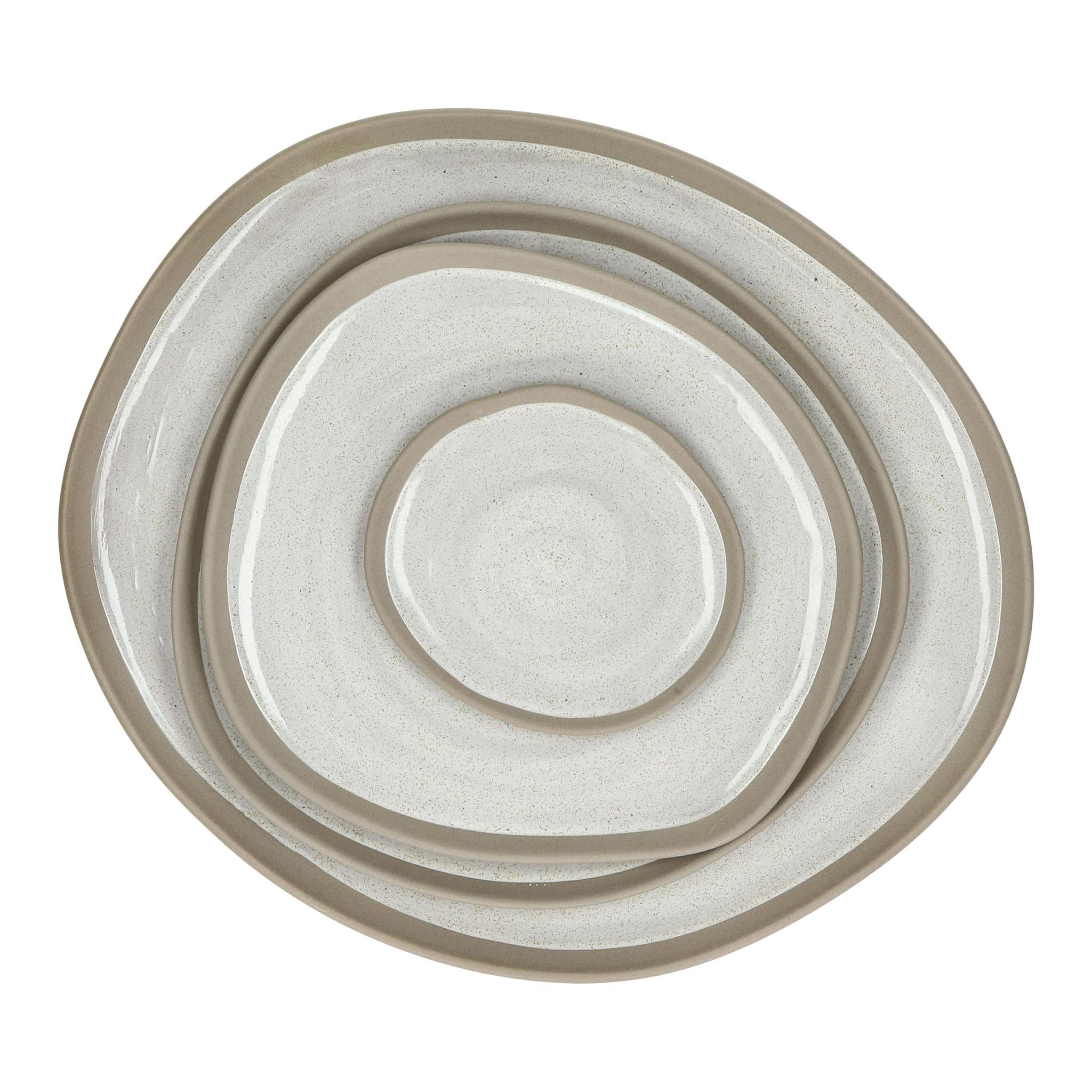 Primeval Porcelain breakfast Plate - Light Grey