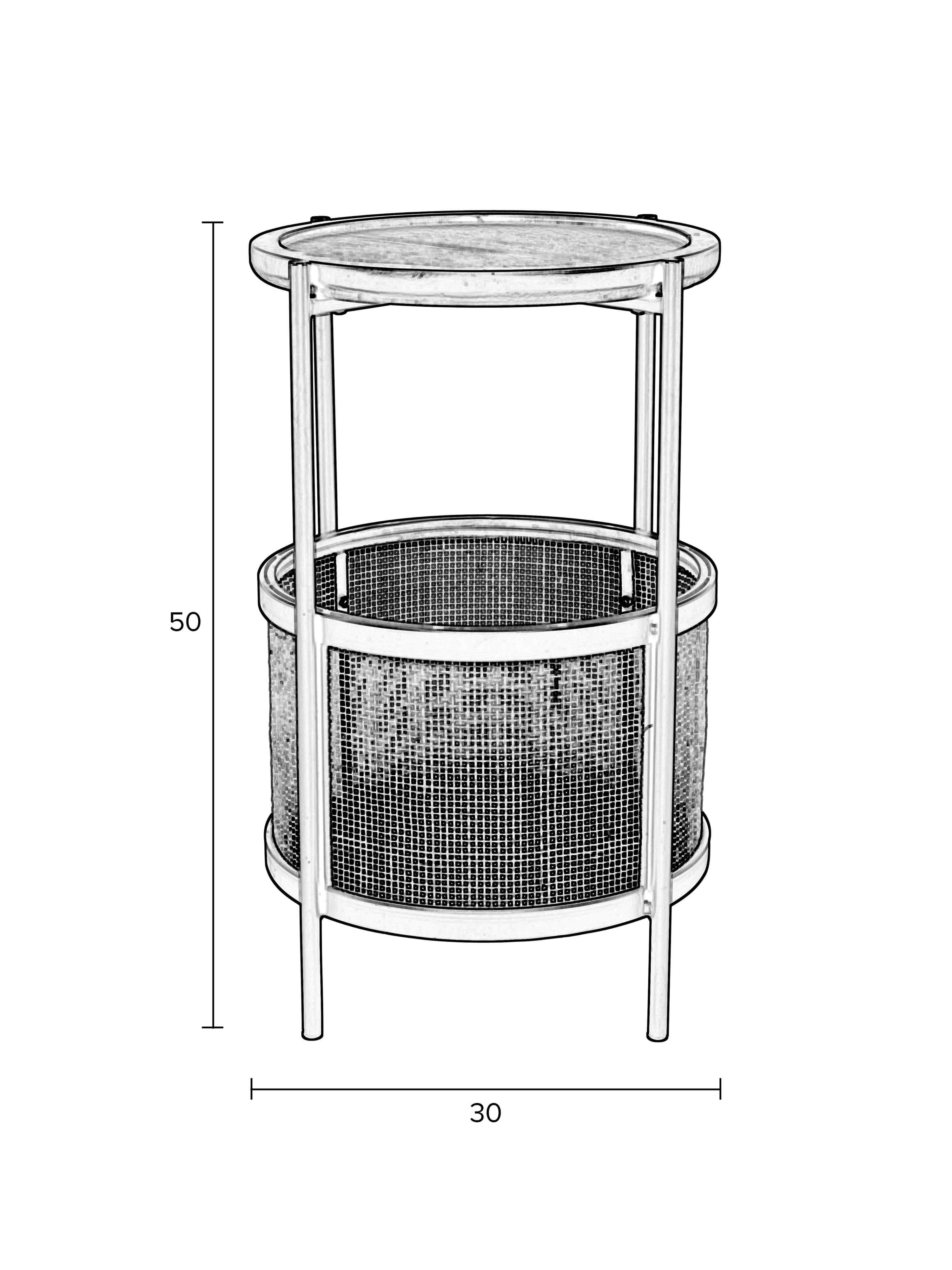 Marvis Sand Rattan Round Side Table