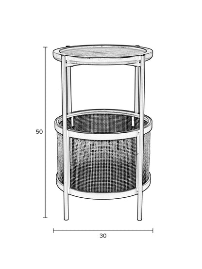 Marvis Sand Rattan Round Side Table