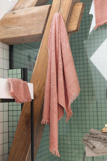 Embossed Jacquard Towel in Clay - 4 Sizes Available