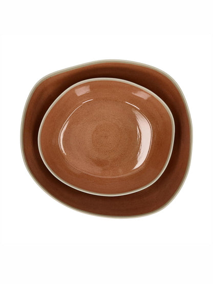 Primeval Porcelain Serving Bowl - Terracotta