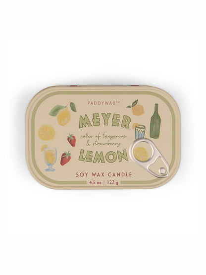 Bistro 4.5oz/127g Lemon Printed Tin Candle - Meyer Lemon