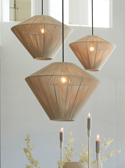 Felida Hanging Pendant Lamp in Cream - 3 Sizes Available