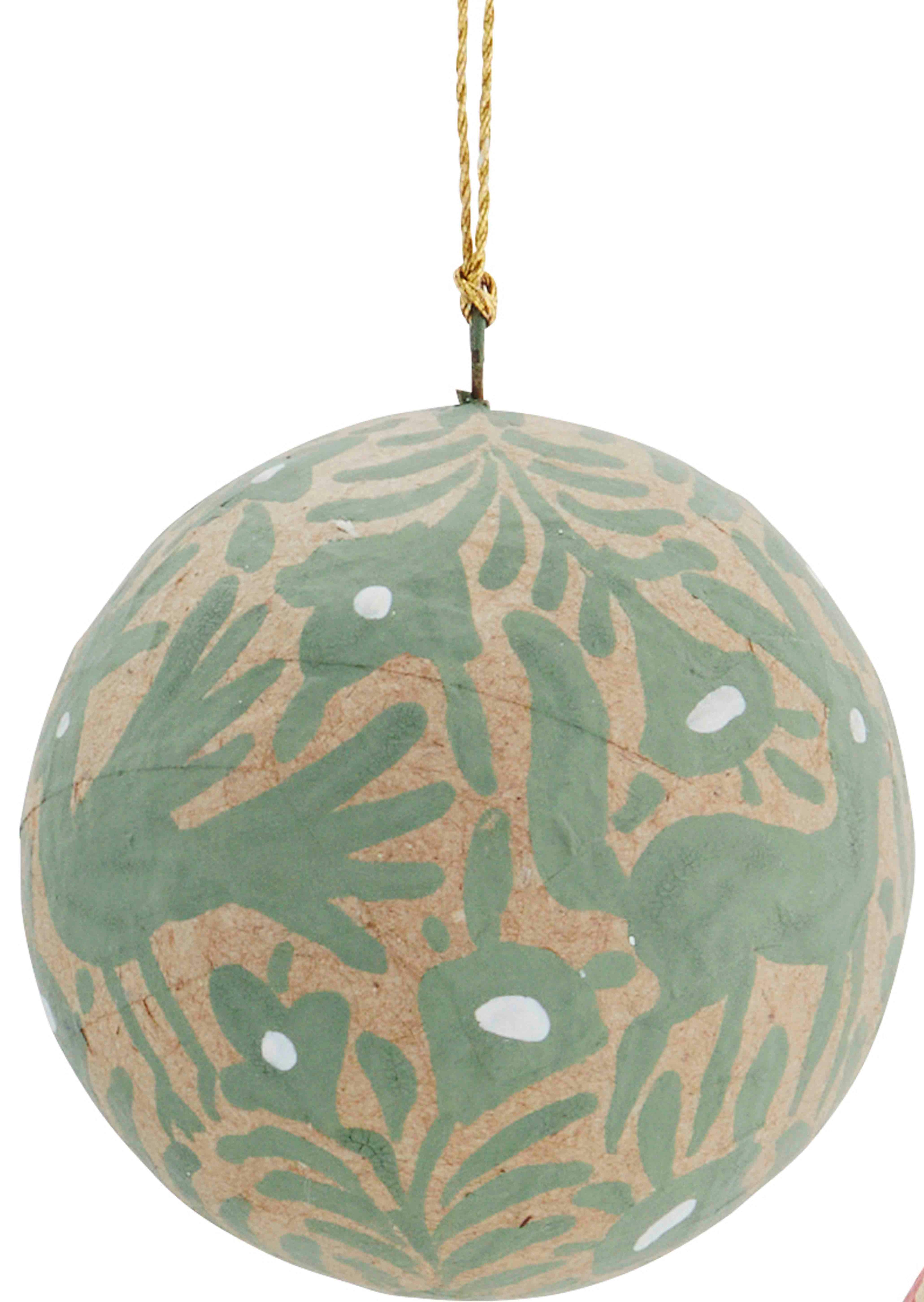 Handmade Paper Mache Ball Decoration - 2 colours Available