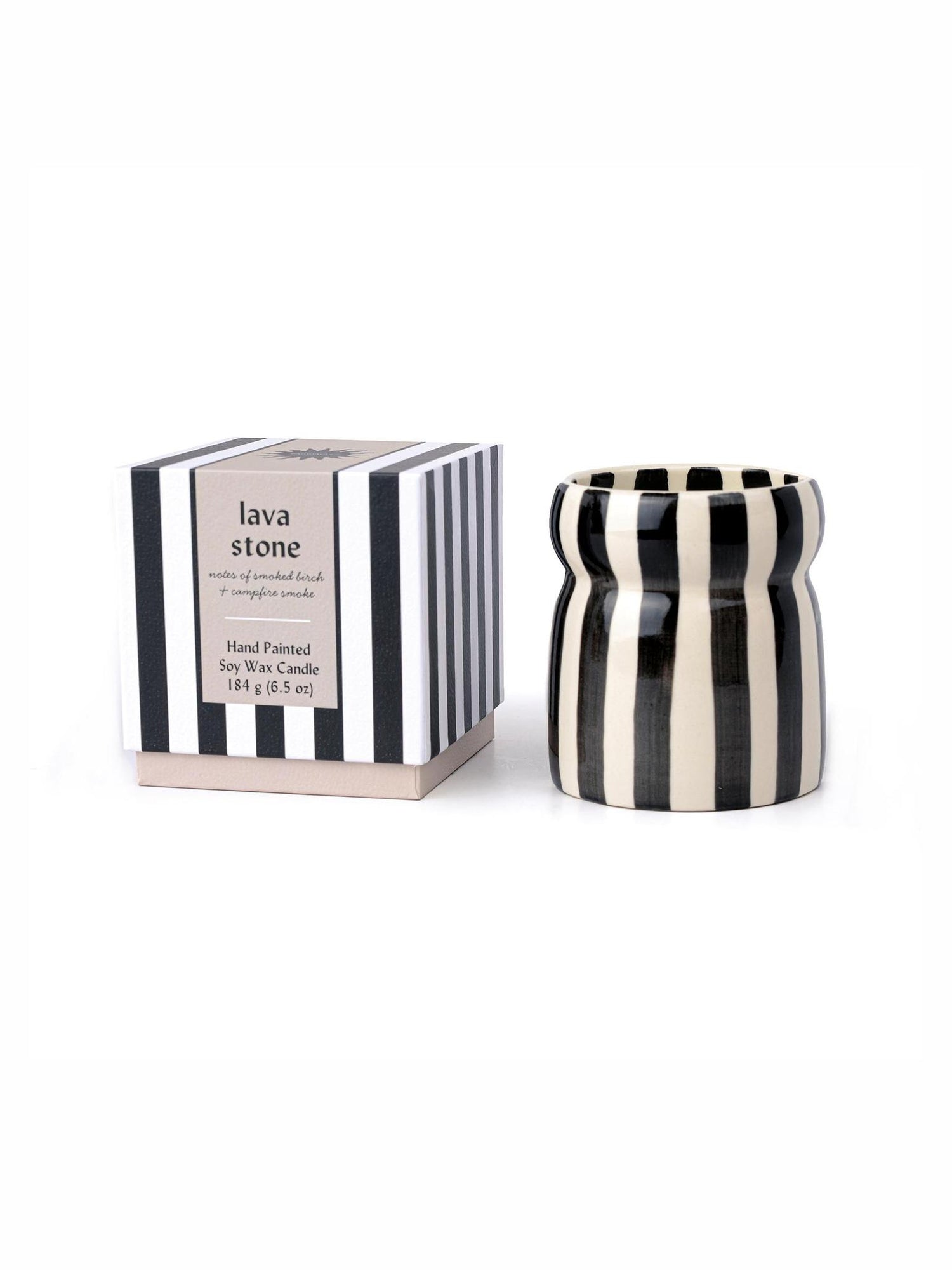 Cabana 6.5oz/184g Rust Striped Ceramic Candle - 7 Colours Available