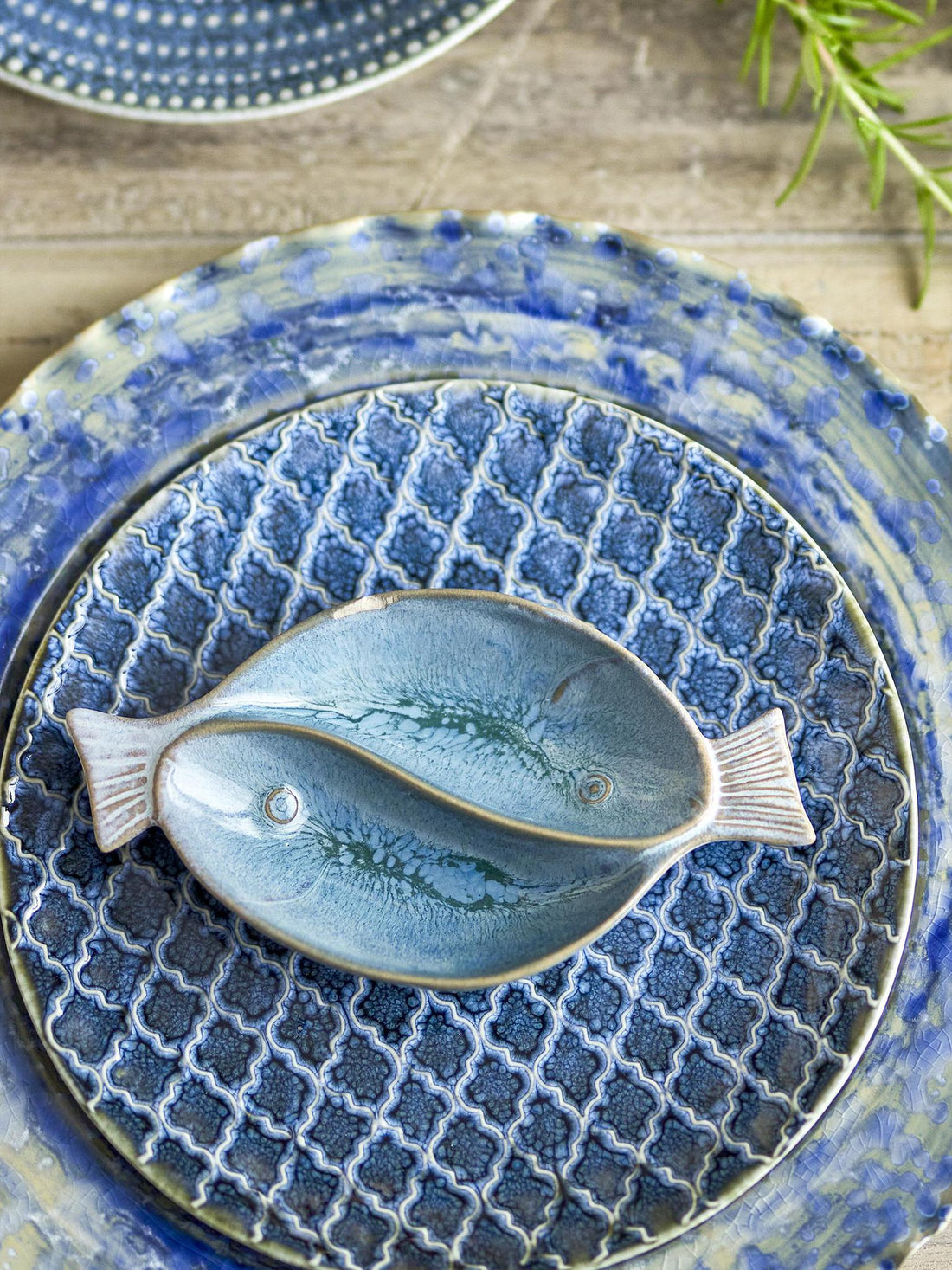 Mei Serving Plate - Blue - Stoneware